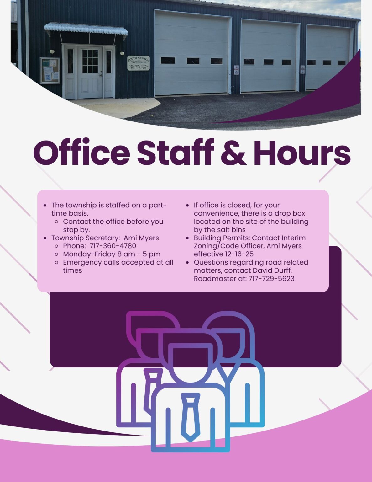 Office Staff & Hours – South Newton Township, Cumberland County ...